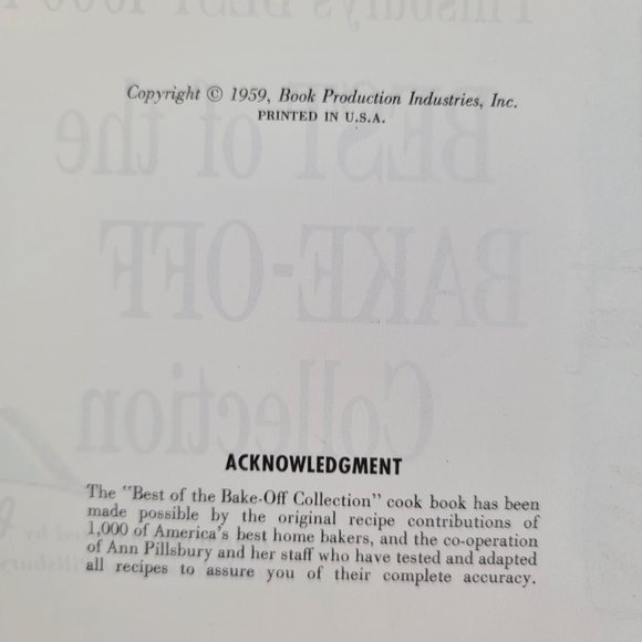 1959 Pillsbury's Best of the BAKE-OFF Collection Vintage Recipes Book - Picture 7 of 11